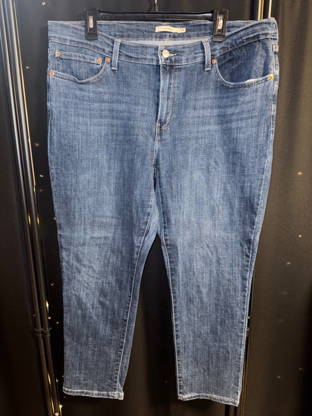 Levi's Boyfriend Denim Jeans - Medium Blue Wash